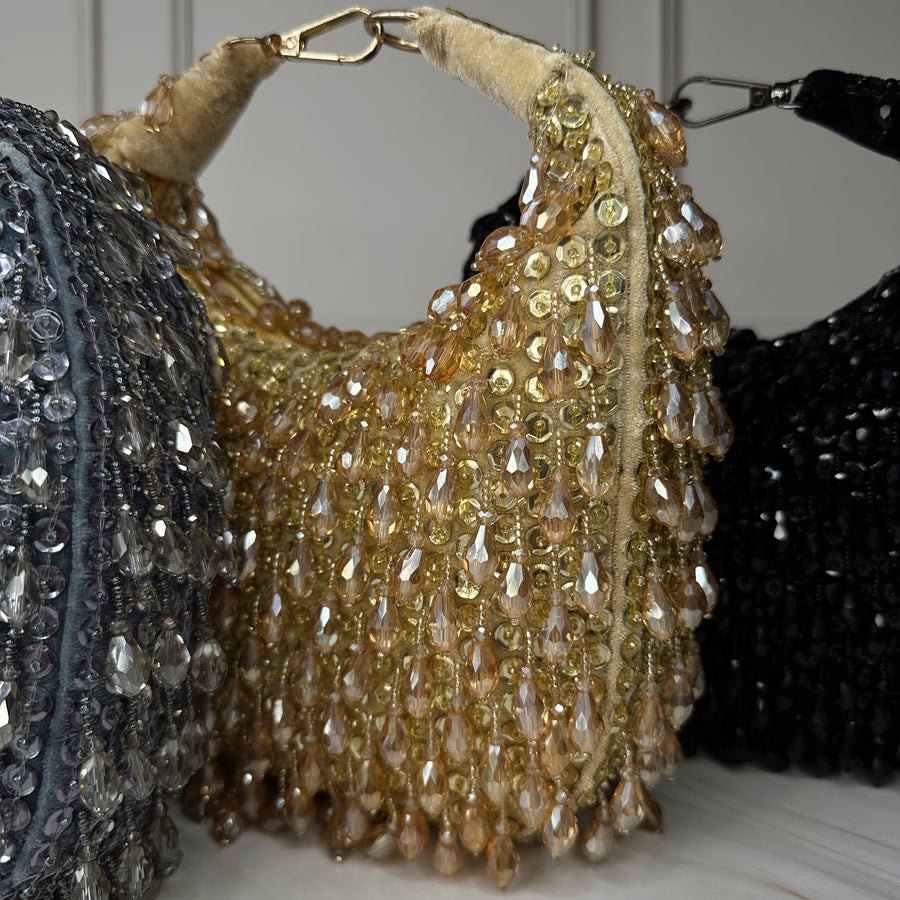 Sequined Crystal Pouch Bag