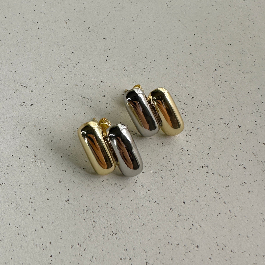 Two toned Pill Studs