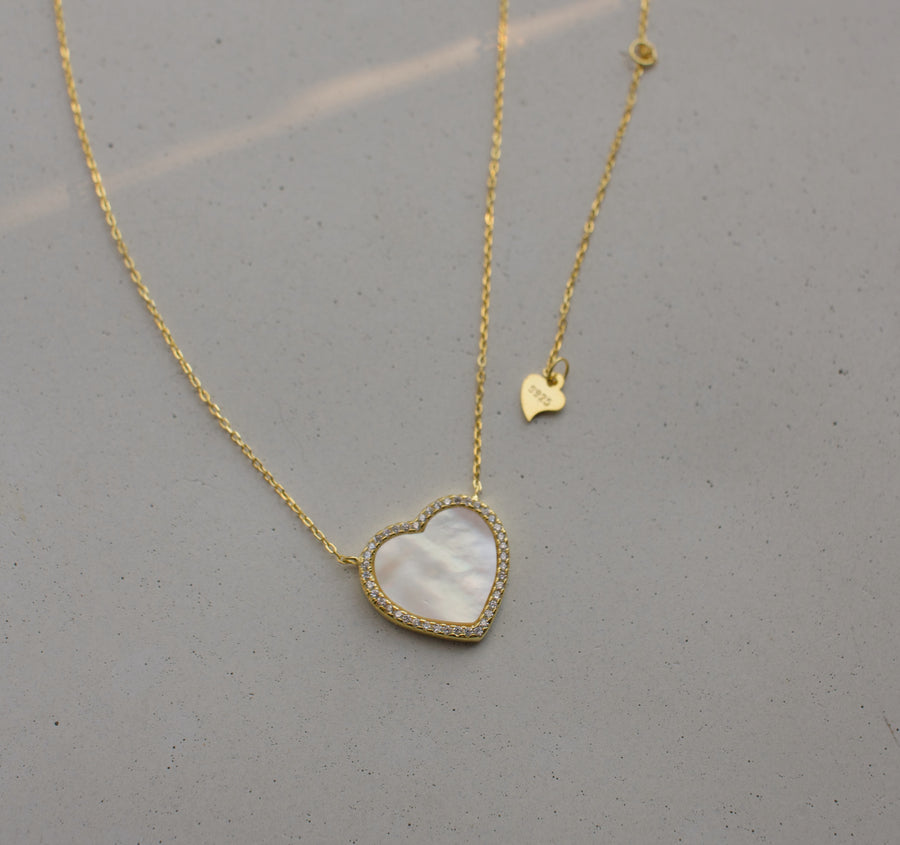 Mother of Pearl Heart Necklace