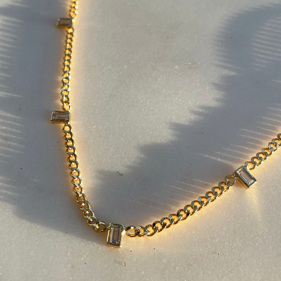 Bezel Dainty Cuban Chain