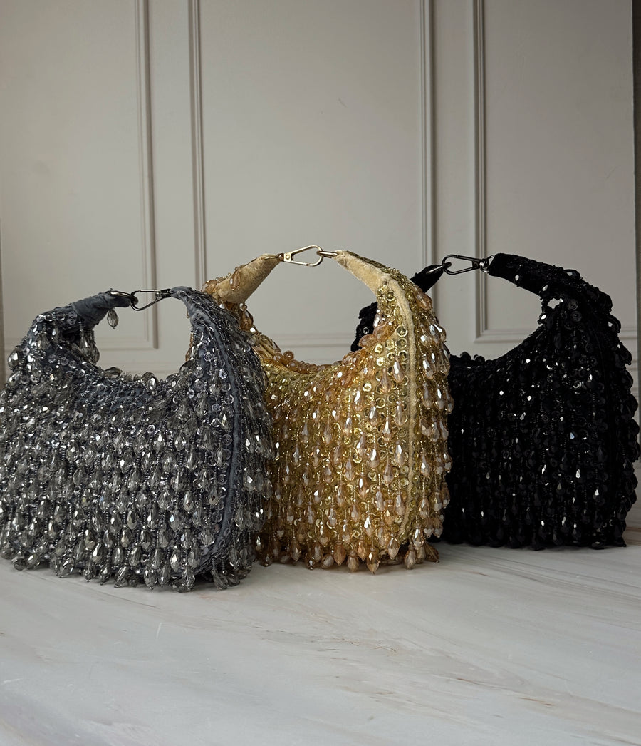 Sequined Crystal Pouch Bag