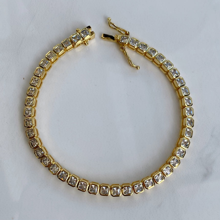 Gold Bezel Tennis Bracelet