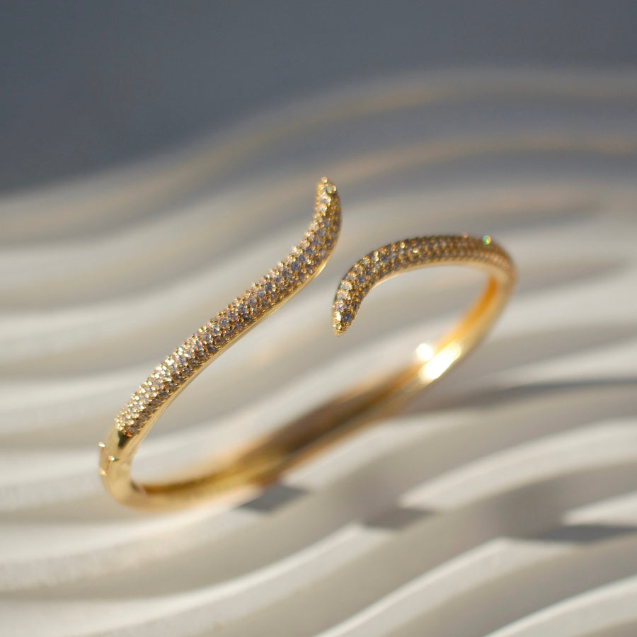 Curved Pave Bangle