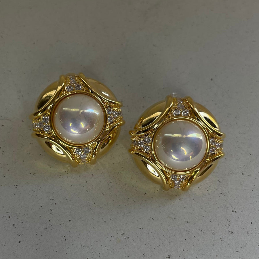 Vintage Brillanti Pearl Studs