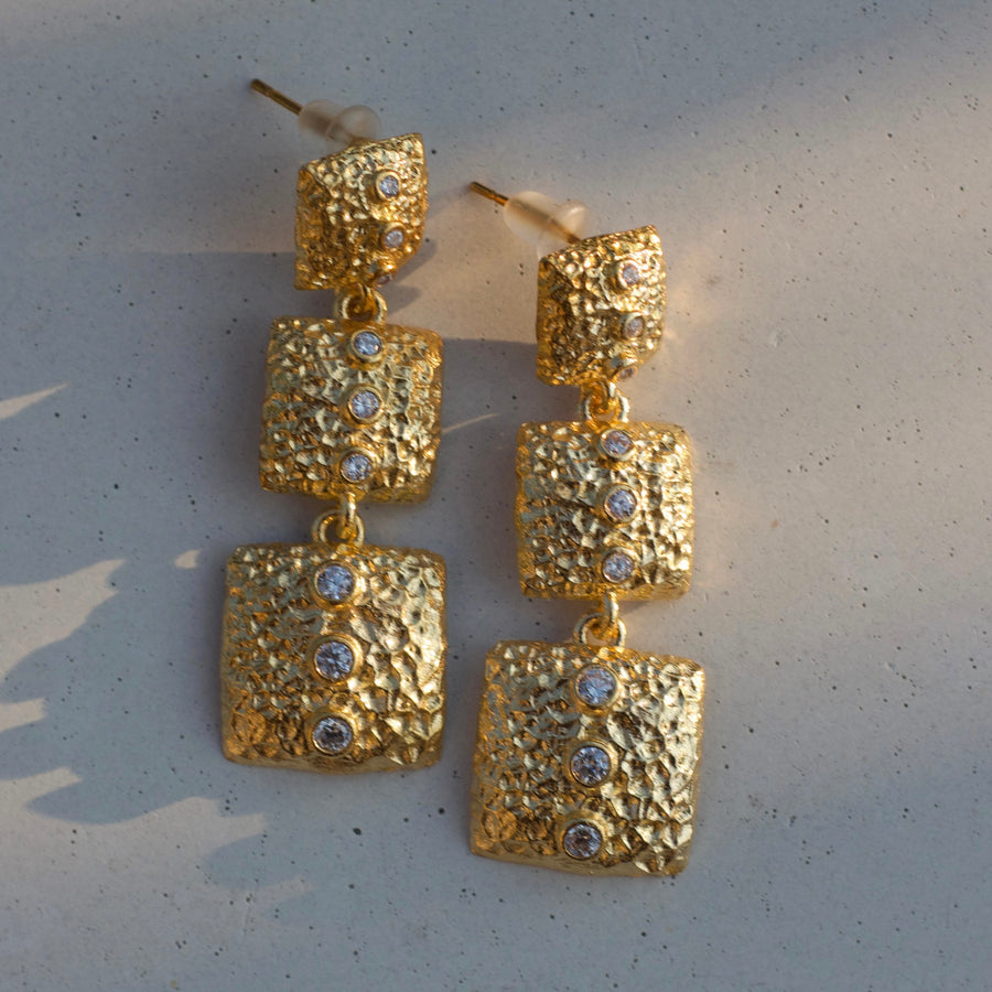 Triple Square Galata Earrings