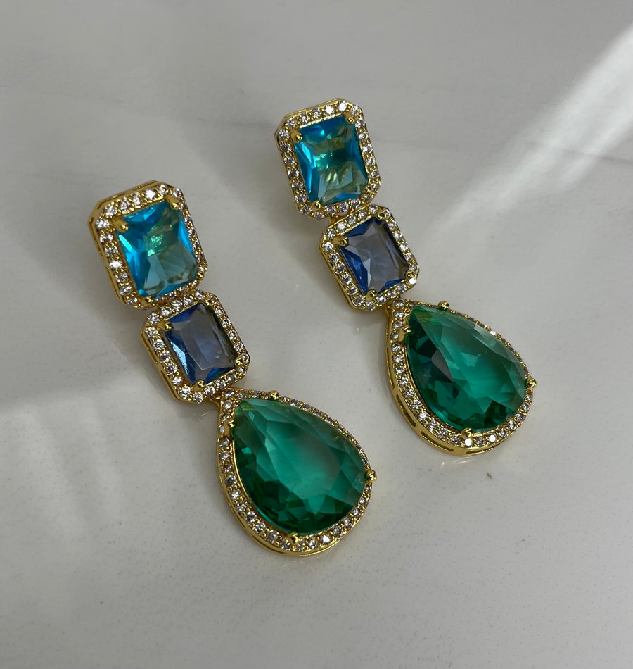 Gemstone Aqua Earrings