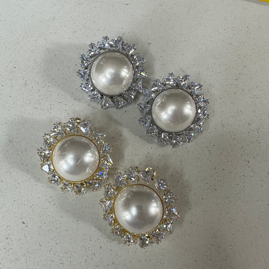 Big Rhinestone Faux Pearls