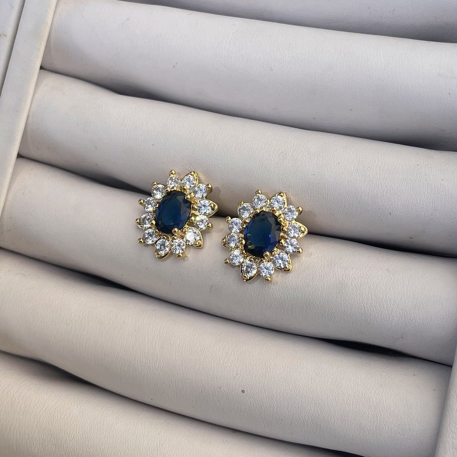 Faux Sapphire Studs