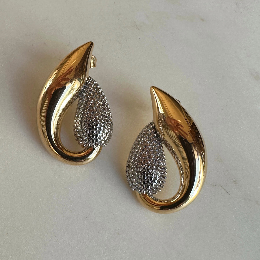 Leaf Two Toned Earrings