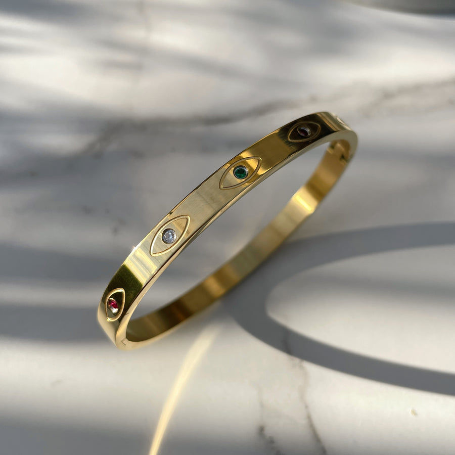 Evil Eye Golden Bangle